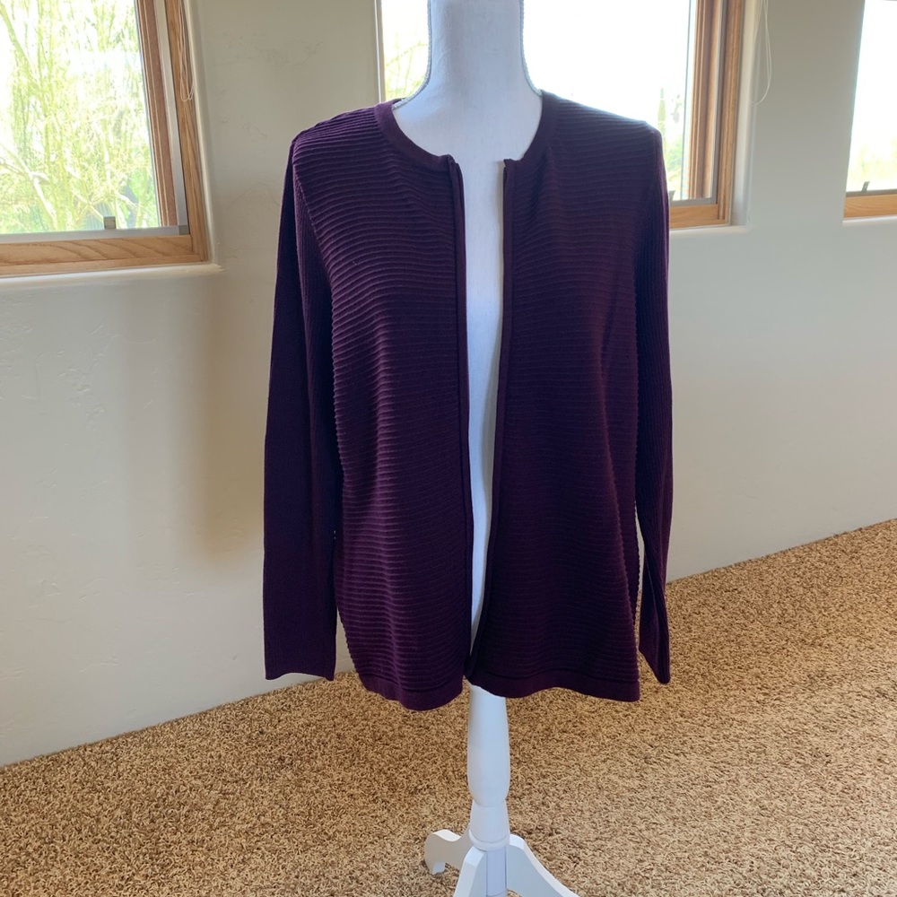 EUC Croft & Barrow Zip Front Cardigan Sweater